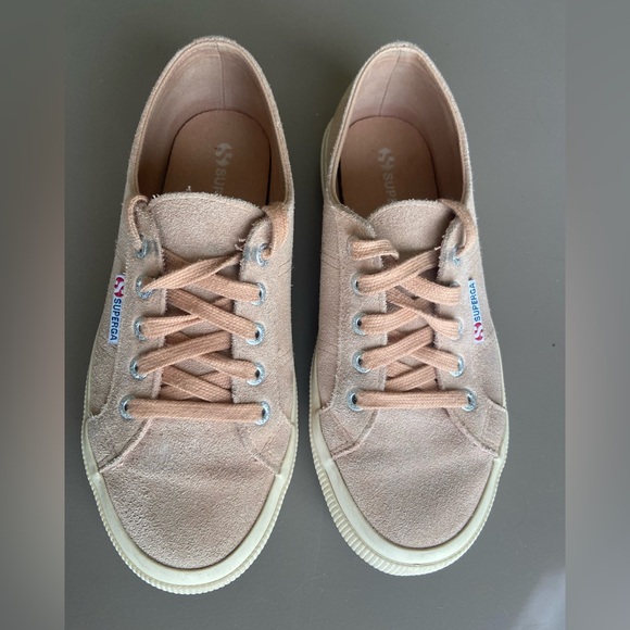 Superga Blush  suede Canvas Lace-Up Sneakers!! - Picture 1 of 5